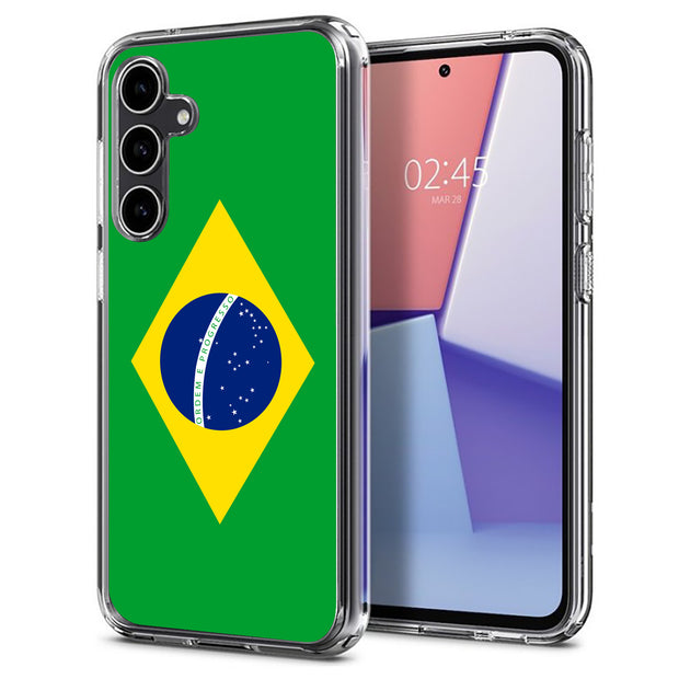 Flag Brazil Print Slim Cover For Samsung Galaxy S (S24, S23, S22, S21 / Plus, FE, Ultra), Print in USA