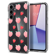 Pink Fruit Print Slim Cover For Samsung Galaxy S (S24, S23, S22, S21 / Plus, FE, Ultra), Print in USA