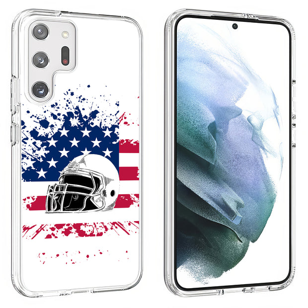 USA Flag Helmet Print Slim Cover For Samsung Galaxy S (S24, S23, S22, S21 / Plus, FE, Ultra), Print in USA