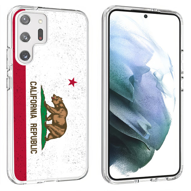 CA State Flag Print Slim Cover For Samsung Galaxy S (S24, S23, S22, S21 / Plus, FE, Ultra), Print in USA