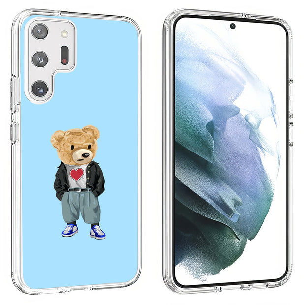Teddy Heart Print Slim Cover For Samsung Galaxy S (S24, S23, S22, S21 / Plus, FE, Ultra), Print in USA