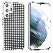 Black Plaid Print Slim Cover For Samsung Galaxy S (S24, S23, S22, S21 / Plus, FE, Ultra), Print in USA
