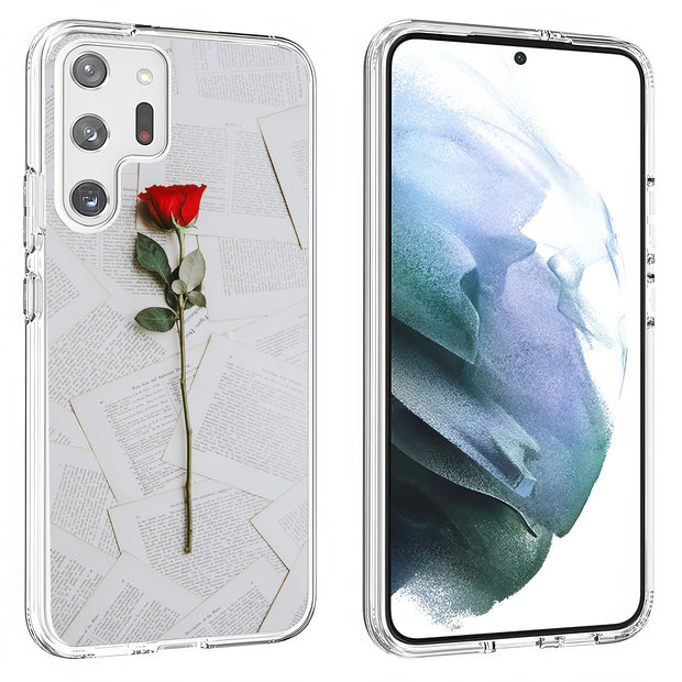 Red Rose Flower Print Slim Cover For Samsung Galaxy S (S24, S23, S22, S21 / Plus, FE, Ultra), Print in USA