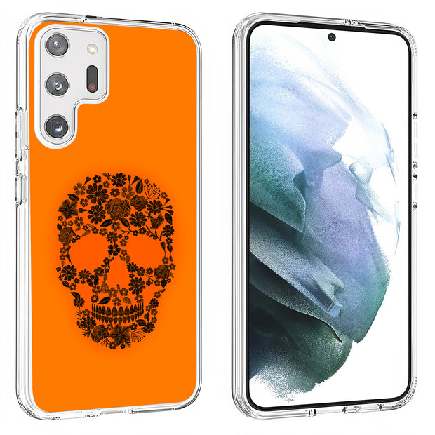 Skull Flower Print Slim Cover For Samsung Galaxy S (S24, S23, S22, S21 / Plus, FE, Ultra), Print in USA