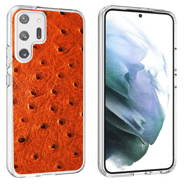 Orange Ostrich Print Slim Cover For Samsung Galaxy S (S24, S23, S22, S21 / Plus, FE, Ultra), Print in USA