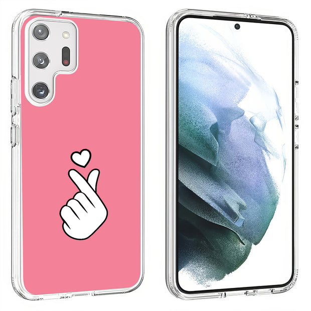 Finger Heart Print Slim Cover For Samsung Galaxy S (S24, S23, S22, S21 / Plus, FE, Ultra), Print in USA