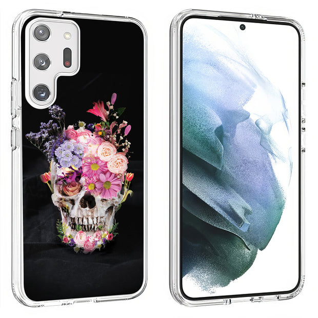 Flower Skull Print Slim Cover For Samsung Galaxy S (S24, S23, S22, S21 / Plus, FE, Ultra), Print in USA