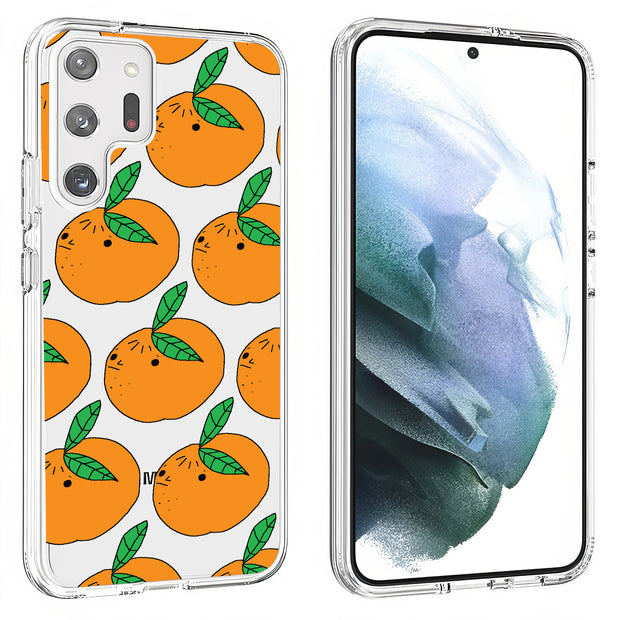 Orange Fruit Print Slim Cover For Samsung Galaxy S (S24, S23, S22, S21 / Plus, FE, Ultra), Print in USA