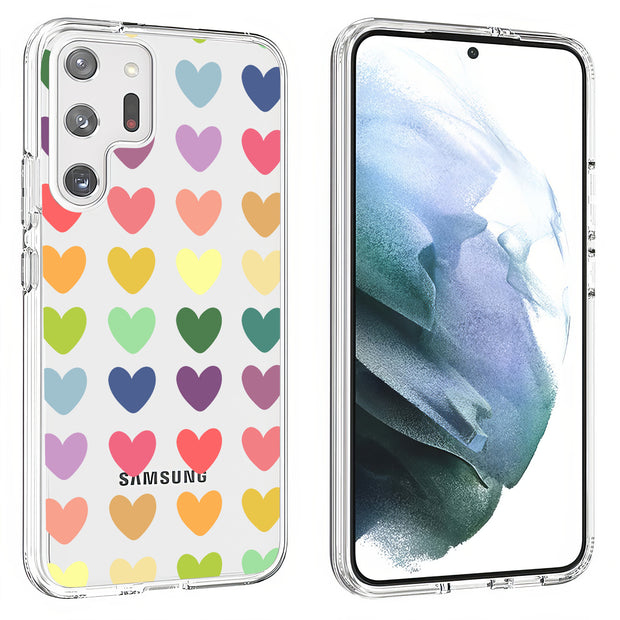 Colorful Hearts Print Slim Cover For Samsung Galaxy S (S24, S23, S22, S21 / Plus, FE, Ultra), Print in USA