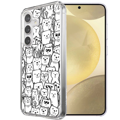 Comic Cat Print Slim Cover For Samsung Galaxy S (S24,S23,S22,S21/Plus,FE,Ultra), Print in USA