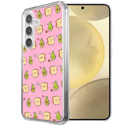 Pink Avocado Print Slim Cover For Samsung Galaxy S (S24,S23,S22,S21/Plus,FE,Ultra), Print in USA