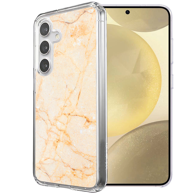 Yellow Marble Print Slim Cover For Samsung Galaxy S (S24,S23,S22,S21/Plus,FE,Ultra), Print in USA