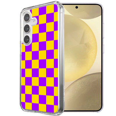 Yellow Checker Print Slim Cover For Samsung Galaxy S (S24,S23,S22,S21/Plus,FE,Ultra), Print in USA