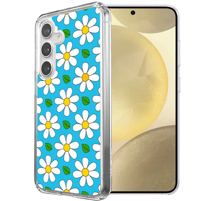 Daisy Pattern Print Slim Cover For Samsung Galaxy S (S24,S23,S22,S21/Plus,FE,Ultra), Print in USA