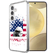 USA Flag Helmet Print Slim Cover For Samsung Galaxy S (S24,S23,S22,S21/Plus,FE,Ultra), Print in USA