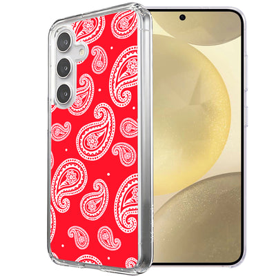 Paisley Red Print Slim Cover For Samsung Galaxy S (S24,S23,S22,S21/Plus,FE,Ultra), Print in USA