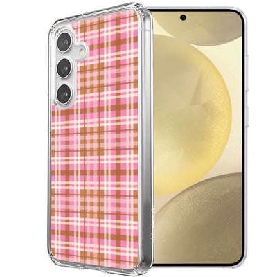 Plaid Grid Line Print Slim Cover For Samsung Galaxy S (S24,S23,S22,S21/Plus,FE,Ultra), Print in USA