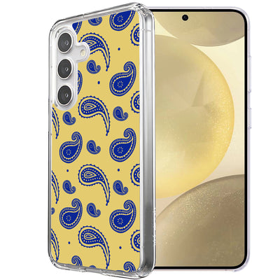 Paisley Yellow Print Slim Cover For Samsung Galaxy S (S24,S23,S22,S21/Plus,FE,Ultra), Print in USA