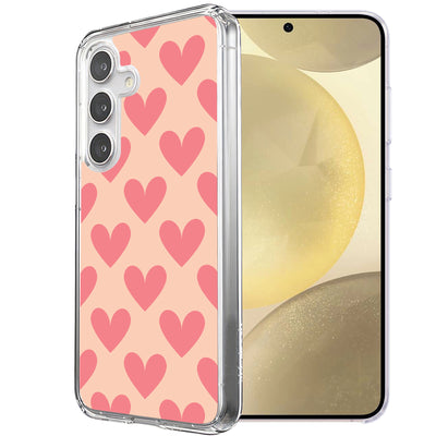 Red Hearts Print Slim Cover For Samsung Galaxy S (S24,S23,S22,S21/Plus,FE,Ultra), Print in USA