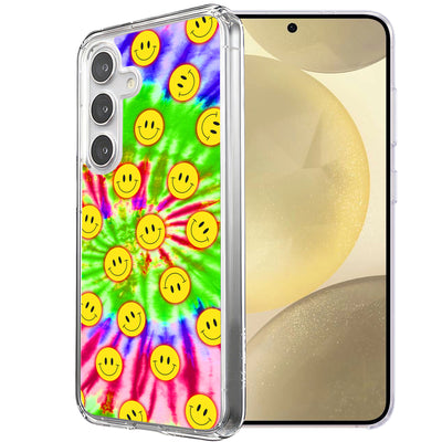 Tie Dye Smile Print Slim Cover For Samsung Galaxy S (S24,S23,S22,S21/Plus,FE,Ultra), Print in USA