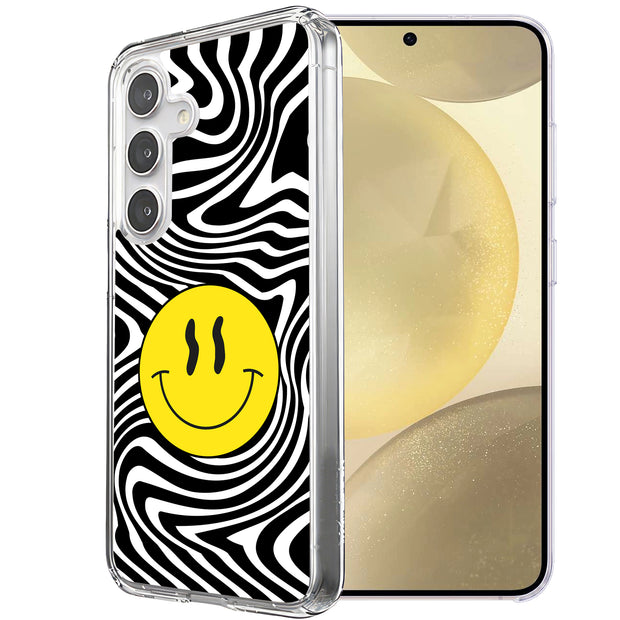 Trippy Smiley Print Slim Cover For Samsung Galaxy S (S24,S23,S22,S21/Plus,FE,Ultra), Print in USA