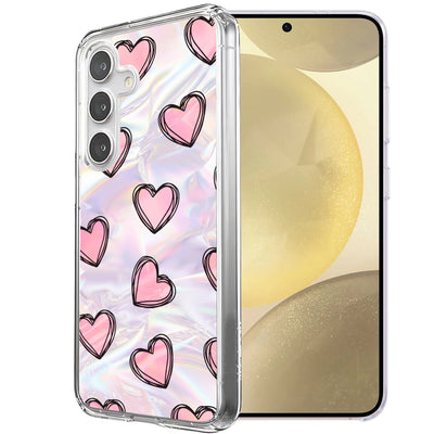 Girly Hearts Print Slim Cover For Samsung Galaxy S (S24,S23,S22,S21/Plus,FE,Ultra), Print in USA