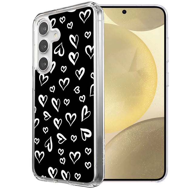 White Hearts Print Slim Cover For Samsung Galaxy S (S24,S23,S22,S21/Plus,FE,Ultra), Print in USA