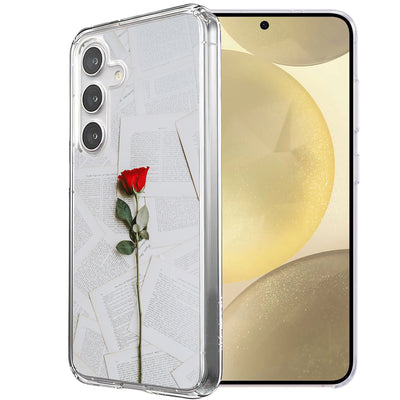 Red Rose Flower Print Slim Cover For Samsung Galaxy S (S24,S23,S22,S21/Plus,FE,Ultra), Print in USA