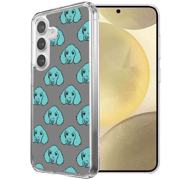 Blue Dog Print Slim Cover For Samsung Galaxy S (S24,S23,S22,S21/Plus,FE,Ultra), Print in USA