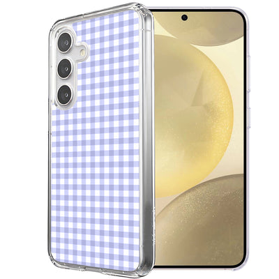 Blue Gingham Print Slim Cover For Samsung Galaxy S (S24,S23,S22,S21/Plus,FE,Ultra), Print in USA