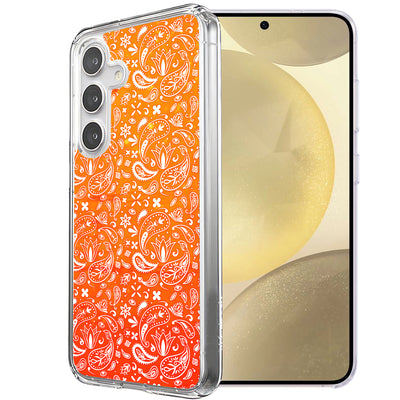 Orange Bandana Print Slim Cover For Samsung Galaxy S (S24,S23,S22,S21/Plus,FE,Ultra), Print in USA