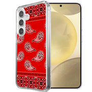 Red Bandana Print Slim Cover For Samsung Galaxy S (S24,S23,S22,S21/Plus,FE,Ultra), Print in USA