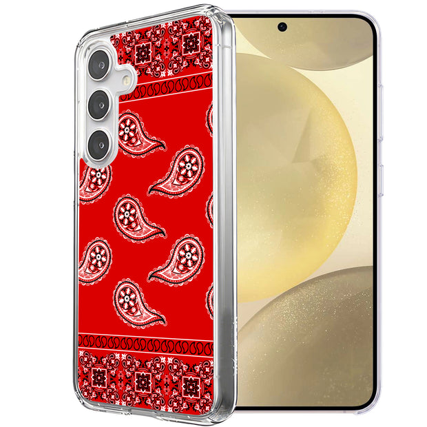 Red Bandana Print Slim Cover For Samsung Galaxy S (S24,S23,S22,S21/Plus,FE,Ultra), Print in USA