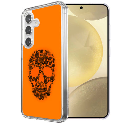 Skull Flower Print Slim Cover For Samsung Galaxy S (S24,S23,S22,S21/Plus,FE,Ultra), Print in USA