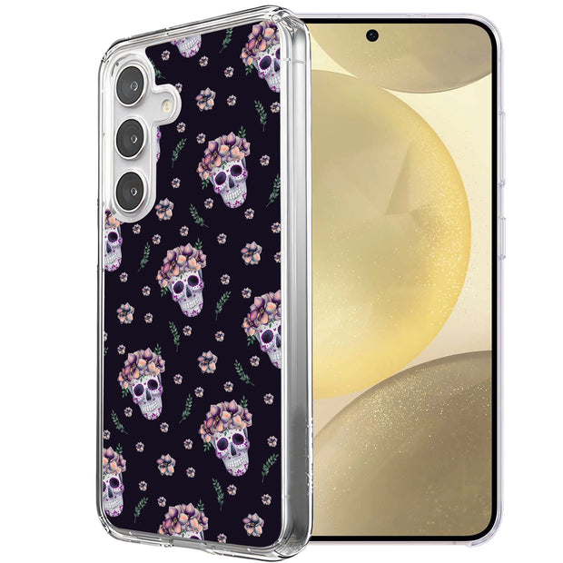 Skull Floral 1 Print Slim Cover For Samsung Galaxy S (S24,S23,S22,S21/Plus,FE,Ultra), Print in USA