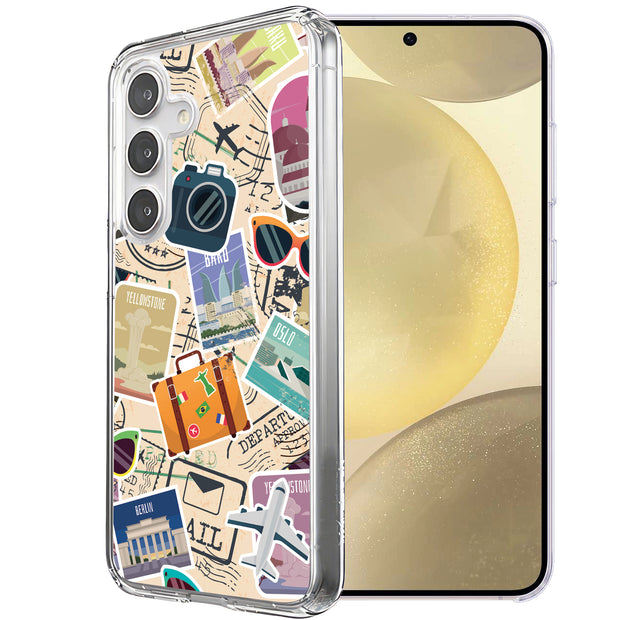 Travel Sticker Print Slim Cover For Samsung Galaxy S (S24,S23,S22,S21/Plus,FE,Ultra), Print in USA