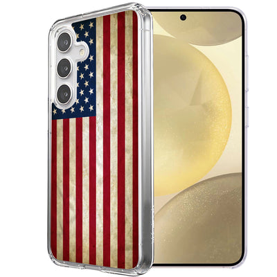 American Flag Print Slim Cover For Samsung Galaxy S (S24,S23,S22,S21/Plus,FE,Ultra), Print in USA