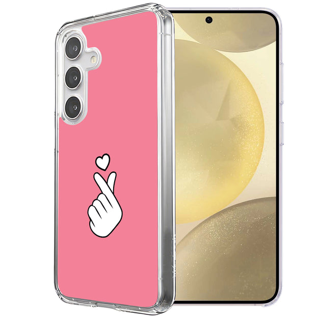 Finger Heart Print Slim Cover For Samsung Galaxy S (S24,S23,S22,S21/Plus,FE,Ultra), Print in USA