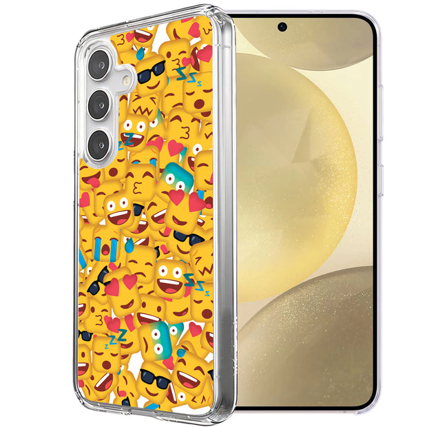 Square Emojis Print Slim Cover For Samsung Galaxy S (S24,S23,S22,S21/Plus,FE,Ultra), Print in USA