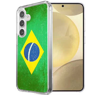 Old Flag Brazil Print Slim Cover For Samsung Galaxy S (S24,S23,S22,S21/Plus,FE,Ultra), Print in USA