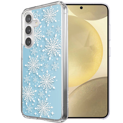 Snowflake Blue Print Slim Cover For Samsung Galaxy S (S24,S23,S22,S21/Plus,FE,Ultra), Print in USA