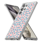 Pink Leopard Print Slim Cover For Samsung Galaxy S (S24, S23, S22, S21 / Plus, FE, Ultra), Print in USA