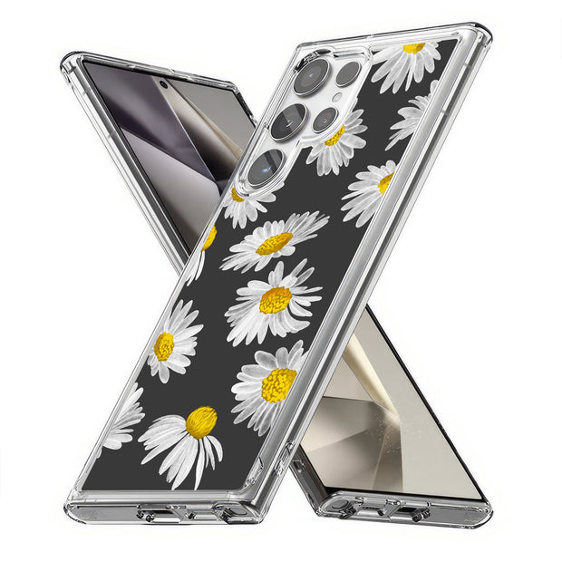 Daisy Floral Print Slim Cover For Samsung Galaxy S (S24, S23, S22, S21 / Plus, FE, Ultra), Print in USA