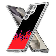 Red Flames Print Slim Cover For Samsung Galaxy S (S24, S23, S22, S21 / Plus, FE, Ultra), Print in USA