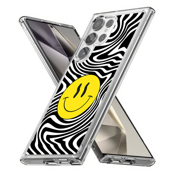 Trippy Smiley Print Slim Cover For Samsung Galaxy S (S24, S23, S22, S21 / Plus, FE, Ultra), Print in USA