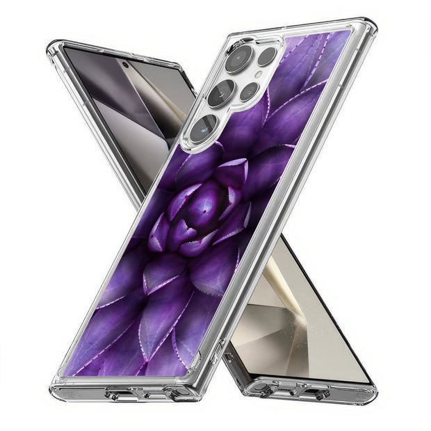 Purple Lotus Print Slim Cover For Samsung Galaxy S (S24, S23, S22, S21 / Plus, FE, Ultra), Print in USA