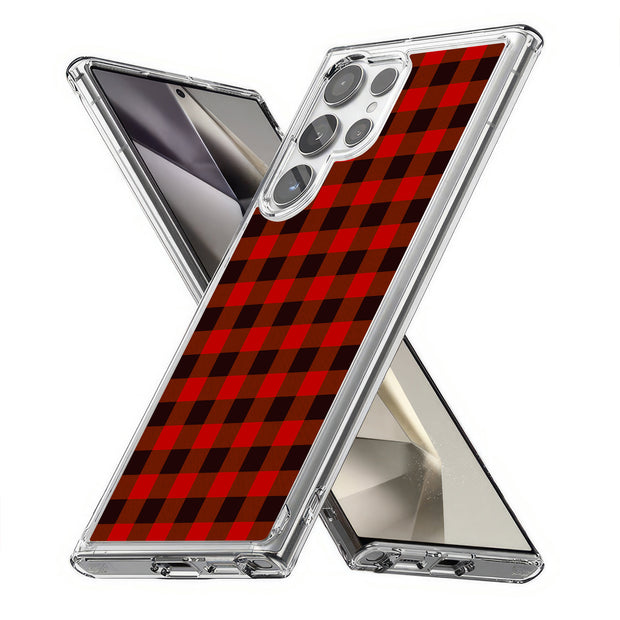 Classic Plaid Print Slim Cover For Samsung Galaxy S (S24, S23, S22, S21 / Plus, FE, Ultra), Print in USA