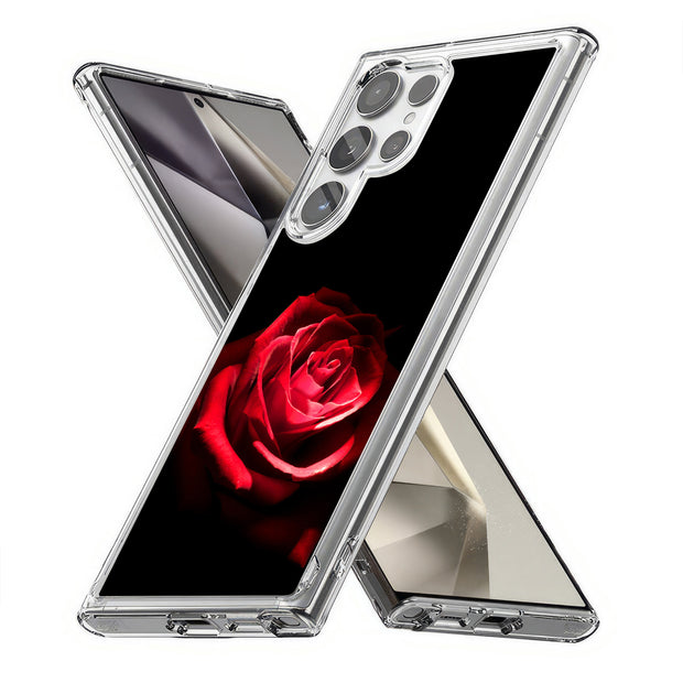 Romantic Rose Print Slim Cover For Samsung Galaxy S (S24, S23, S22, S21 / Plus, FE, Ultra), Print in USA
