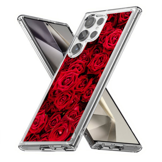 Red Rose Bush Print Slim Cover For Samsung Galaxy S (S24, S23, S22, S21 / Plus, FE, Ultra), Print in USA