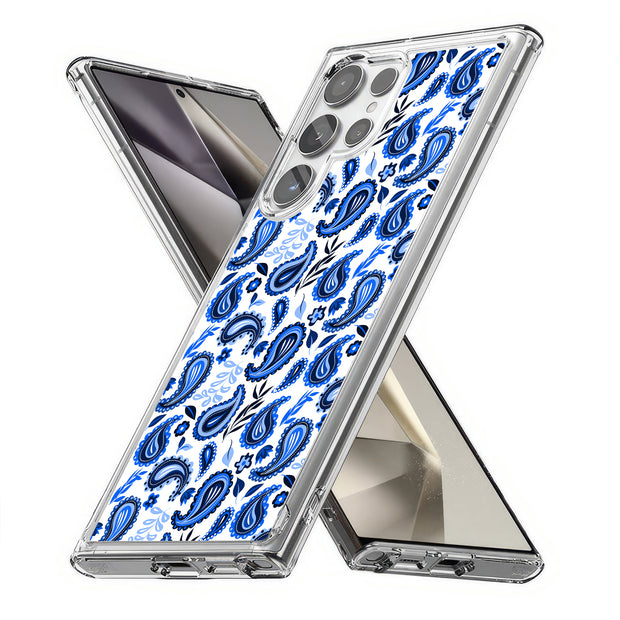 Blue Bandana Print Slim Cover For Samsung Galaxy S (S24, S23, S22, S21 / Plus, FE, Ultra), Print in USA